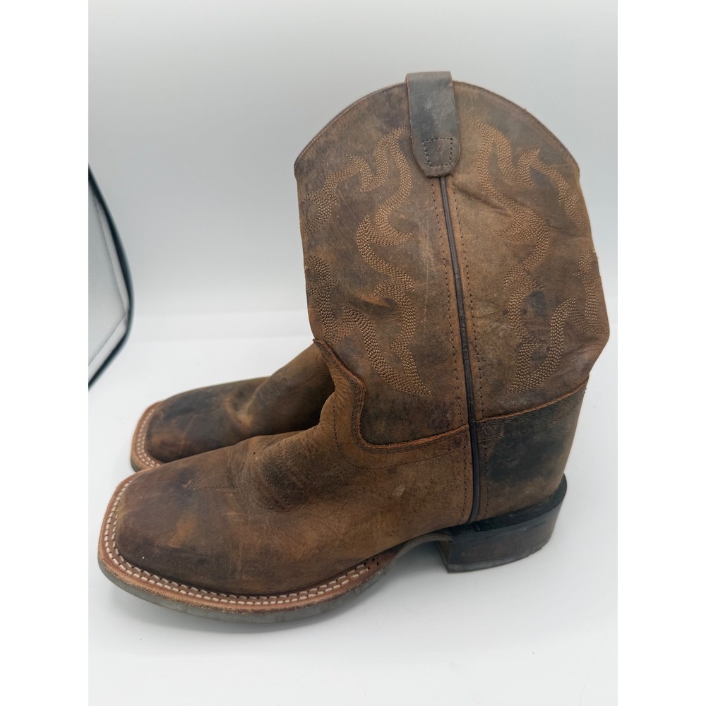 Ariat Kids Distressed Brown Leather Western Cowboy Boots Square Toe 10010959